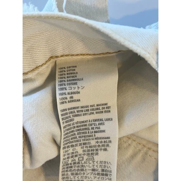 Abercrombie & Fitch White Denim Low Rise Cut-Off Shorts Distressed Womens Size 4 - Picture 10 of 12